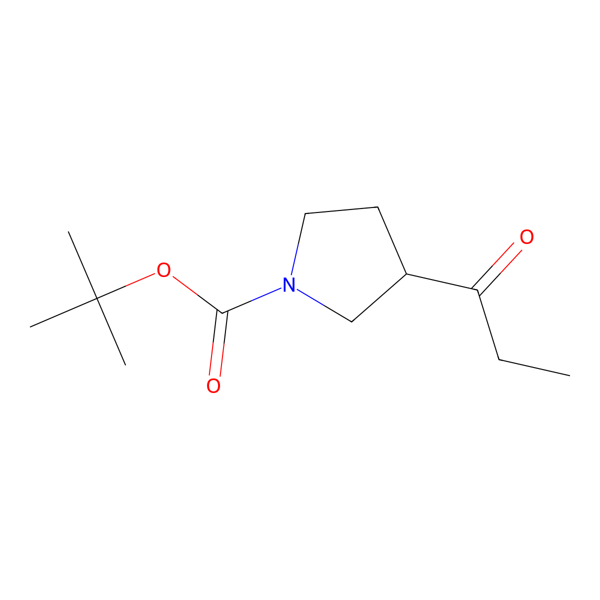 Tert-butyl 3-propanoylpyrrolidine-1-carboxylate molecular structure, CAS 1517990-29-2