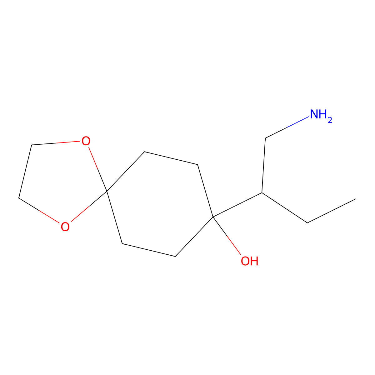 8-(1-Aminobutan-2-YL)-1,4-dioxaspiro[4.5]decan-8-OL molecular structure, CAS 1517998-03-6