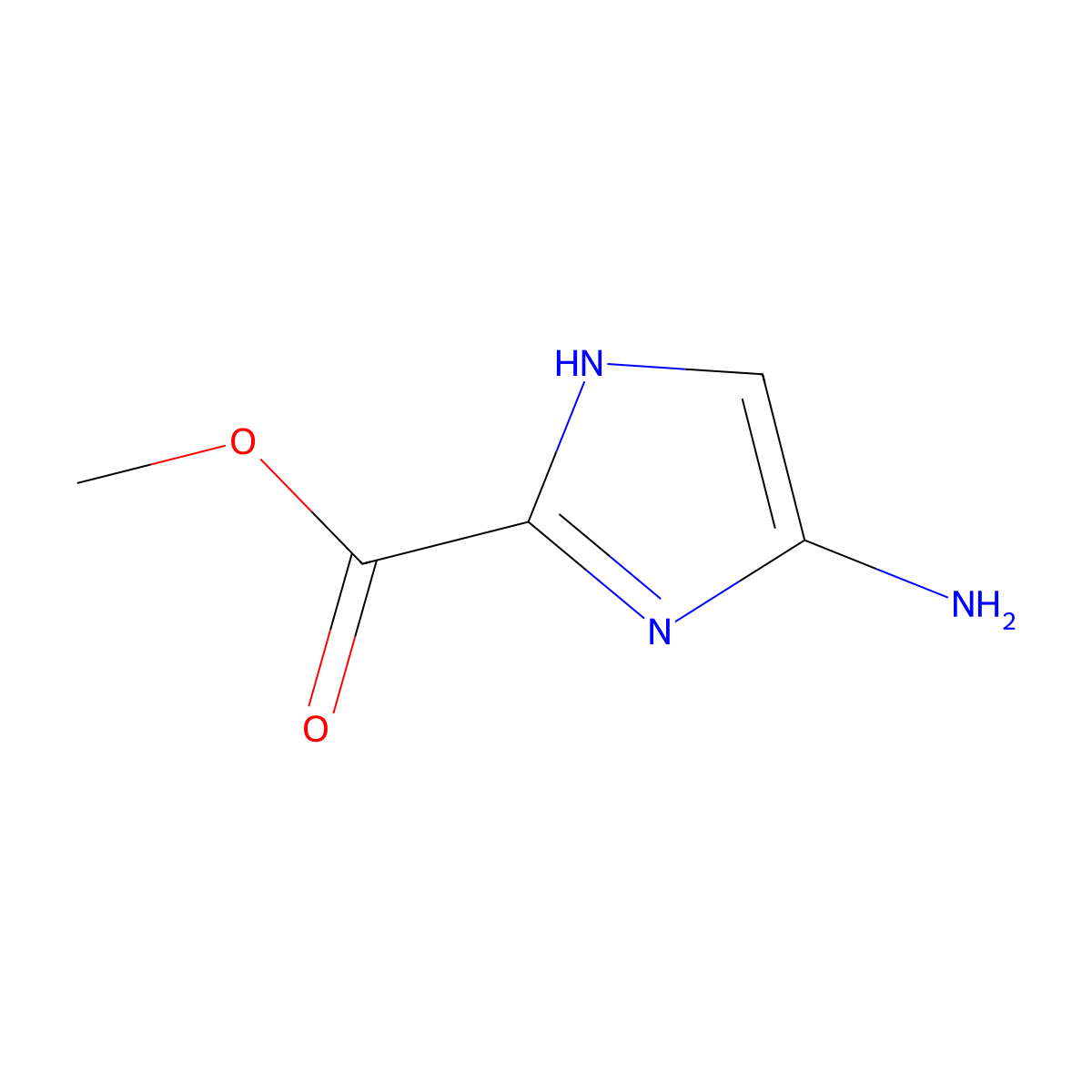 Methyl 5-amino-1H-imidazole-2-carboxylate molecular structure, CAS 1517999-26-6