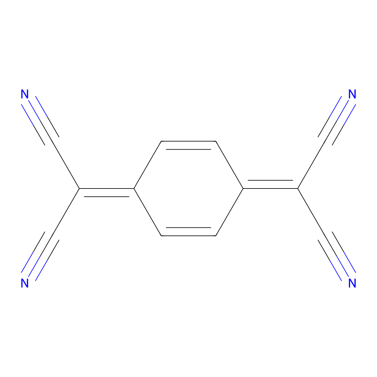 Tetracyanoquinodimethane molecular structure, CAS 1518-16-7