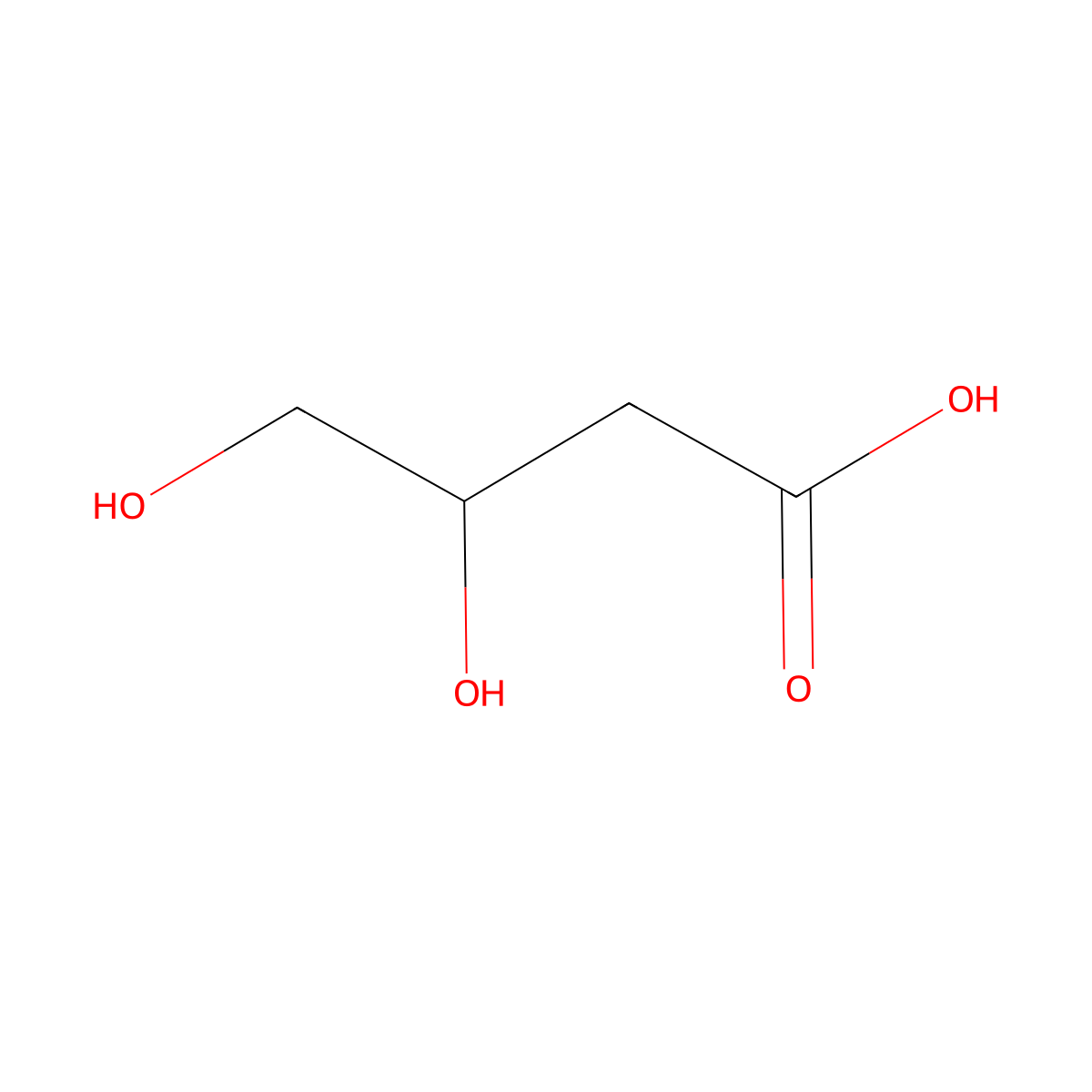 3,4-Dihydroxybutanoic acid molecular structure, CAS 1518-61-2