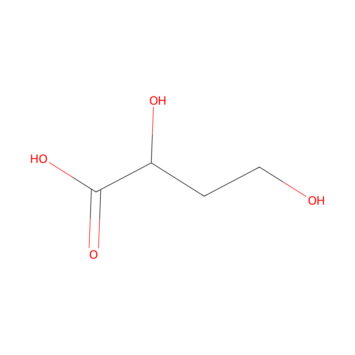 2,4-Dihydroxybutanoic acid molecular structure, CAS 1518-62-3