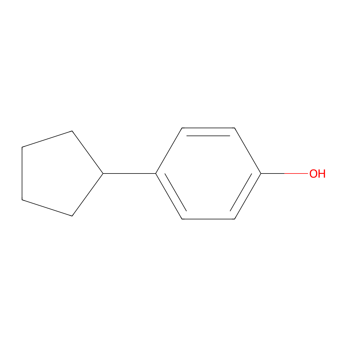 4-Cyclopentylphenol molecular structure, CAS 1518-83-8