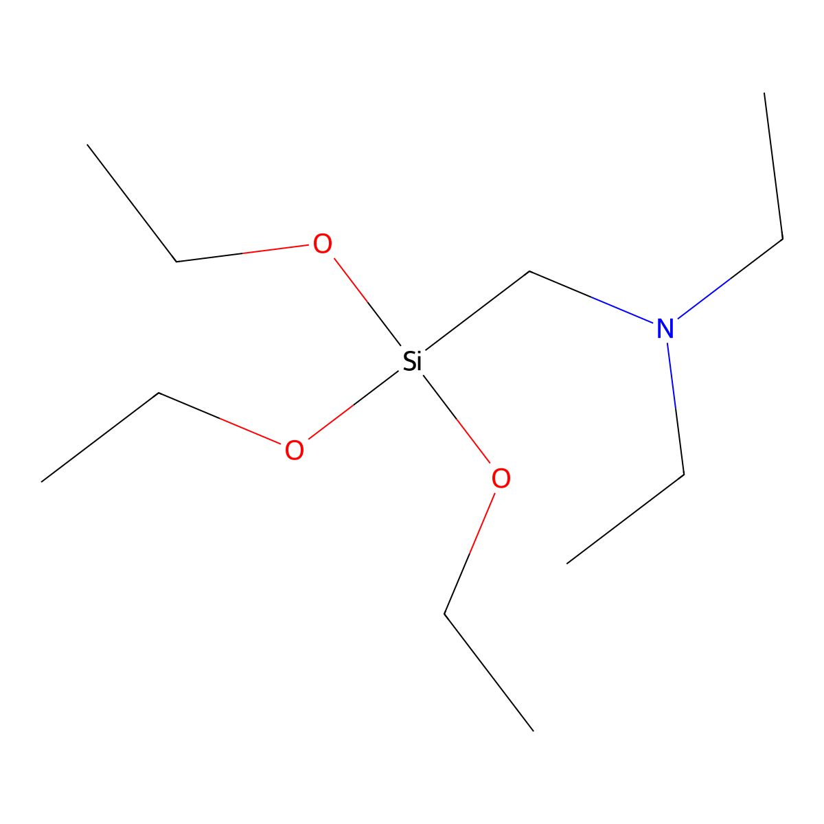 Ethanamine, N-ethyl-N-((triethoxysilyl)methyl)- molecular structure, CAS 15180-47-9