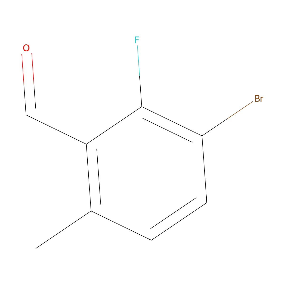 3-Bromo-2-fluoro-6-methylbenzaldehyde molecular structure, CAS 1518000-45-7