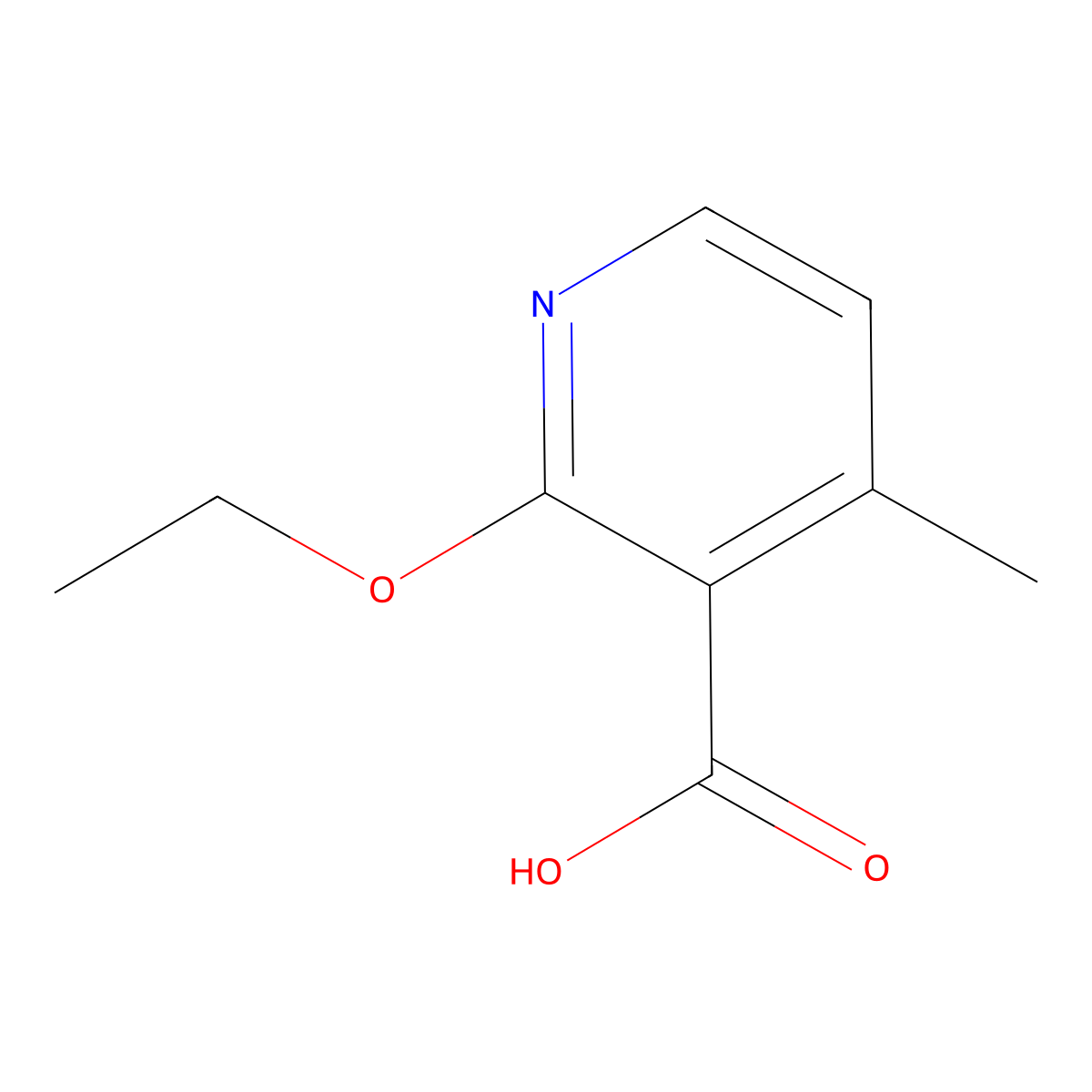 2-Ethoxy-4-methylpyridine-3-carboxylic acid molecular structure, CAS 1518007-17-4