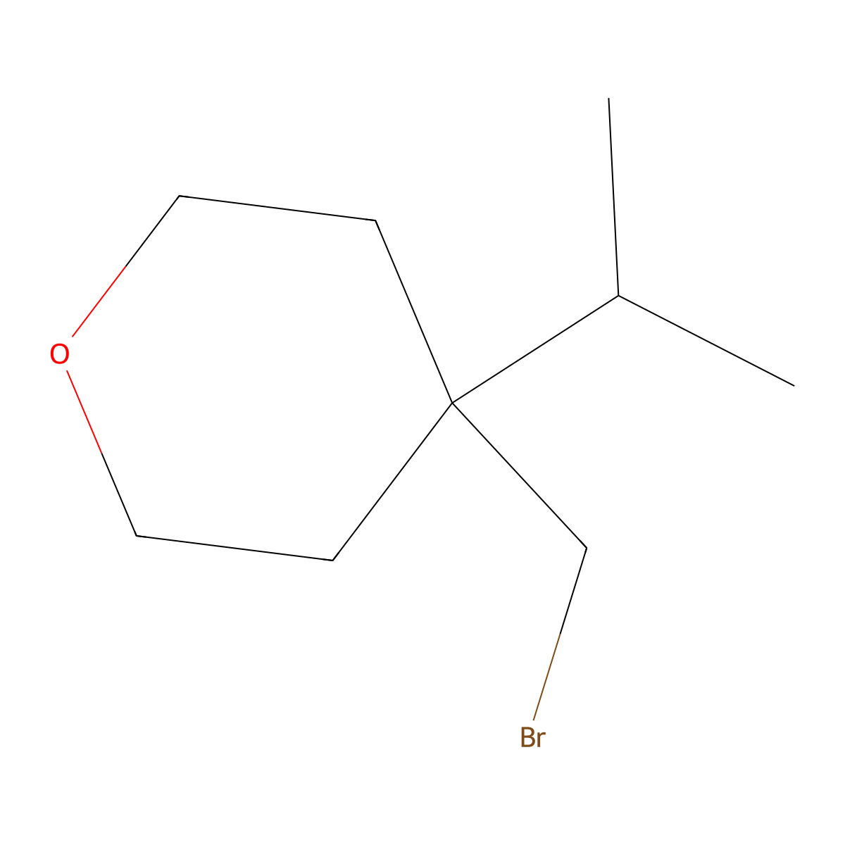 4-(Bromomethyl)-4-(propan-2-YL)oxane molecular structure, CAS 1518013-67-6
