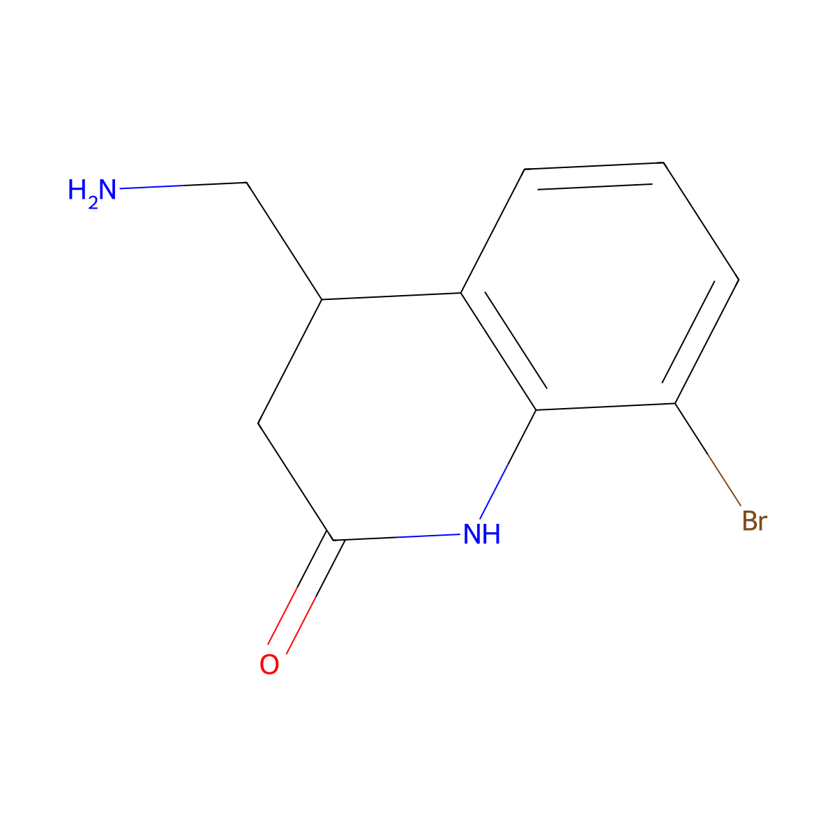 4-(Aminomethyl)-8-bromo-1,2,3,4-tetrahydroquinolin-2-one molecular structure, CAS 1518035-69-2