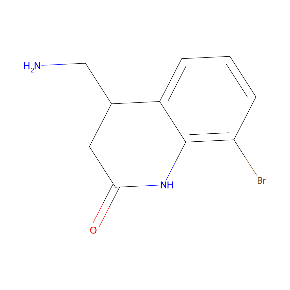4-(Aminomethyl)-8-bromo-1,2,3,4-tetrahydroquinolin-2-one molecular structure, CAS 1518035-69-2