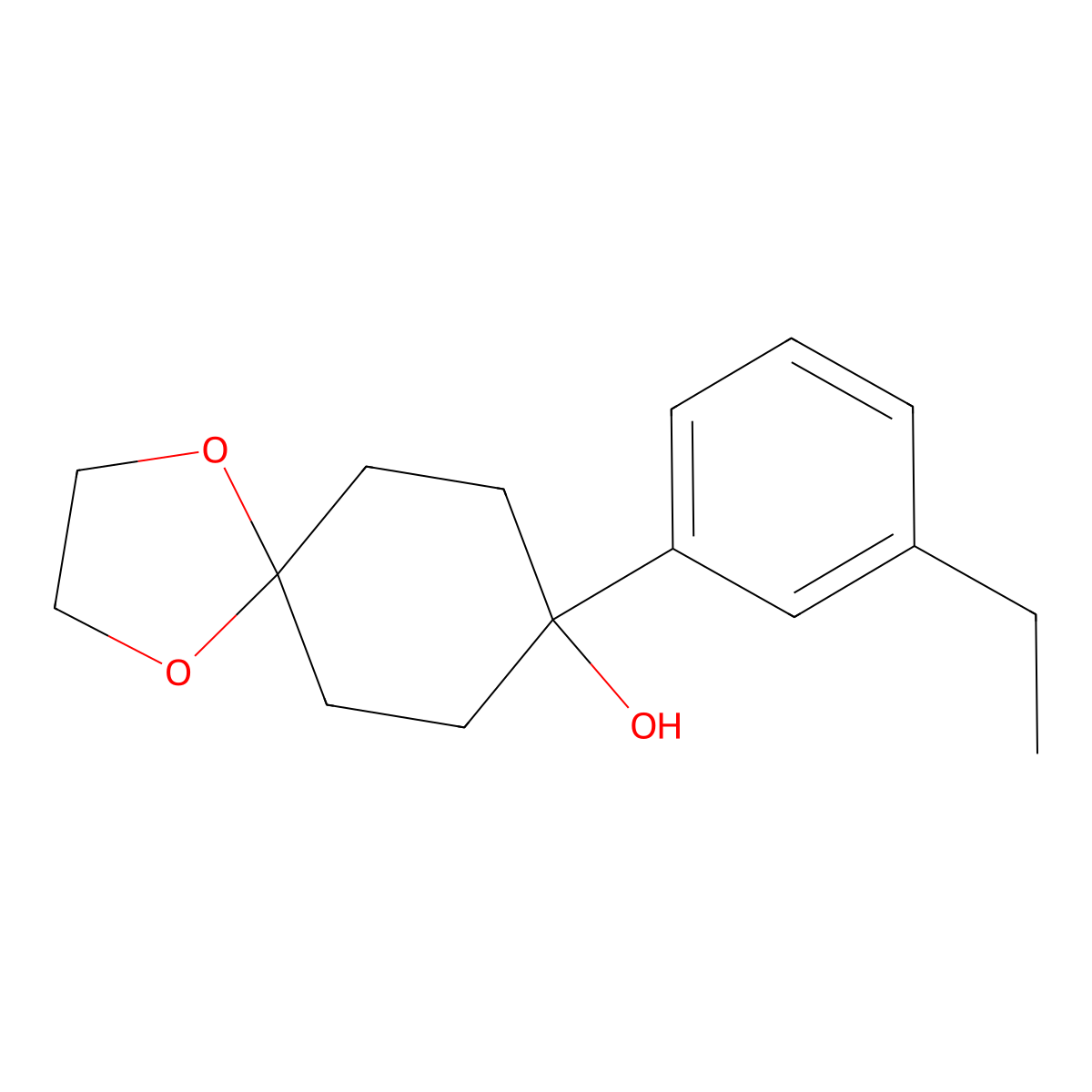 8-(3-Ethylphenyl)-1,4-dioxaspiro[4.5]decan-8-ol molecular structure, CAS 1518040-26-0