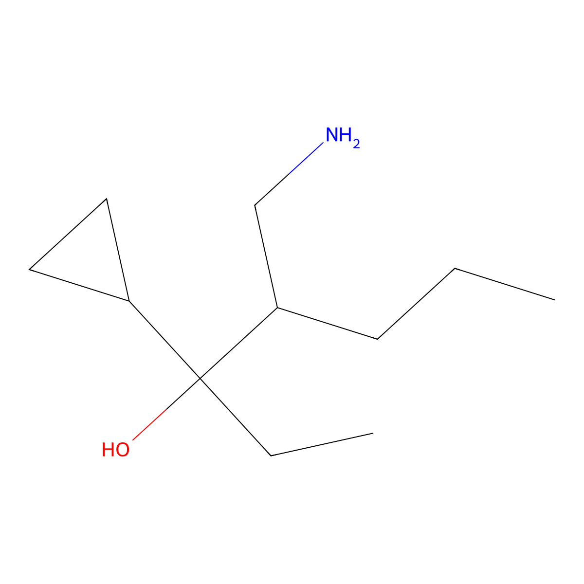 4-(Aminomethyl)-3-cyclopropylheptan-3-ol molecular structure, CAS 1518040-81-7
