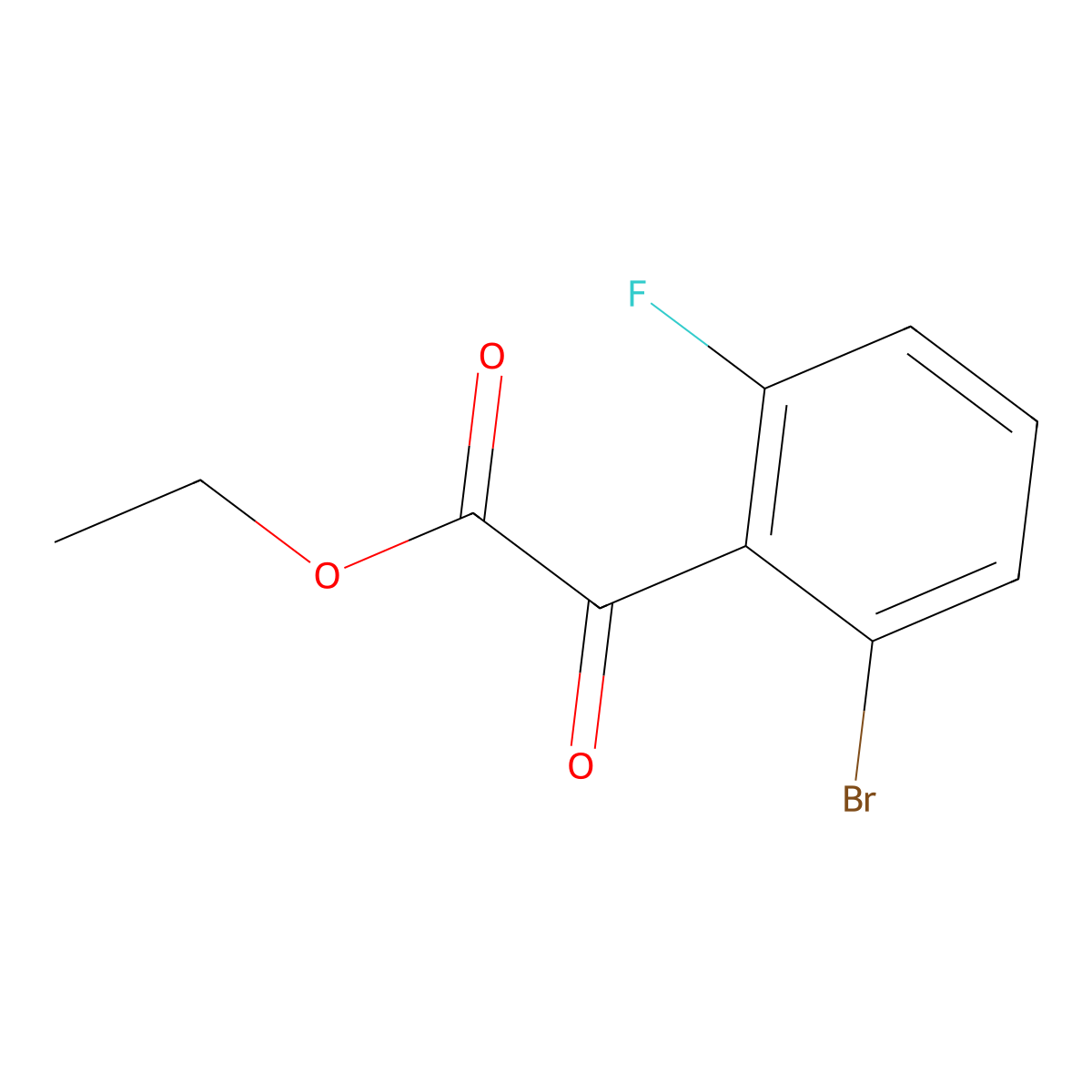 Ethyl 2-(2-bromo-6-fluorophenyl)-2-oxoacetate molecular structure, CAS 1518047-62-5