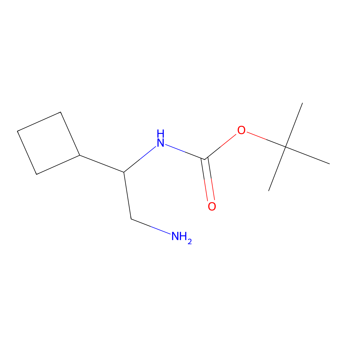 tert-butyl N-(2-amino-1-cyclobutylethyl)carbamate molecular structure, CAS 1518049-40-5