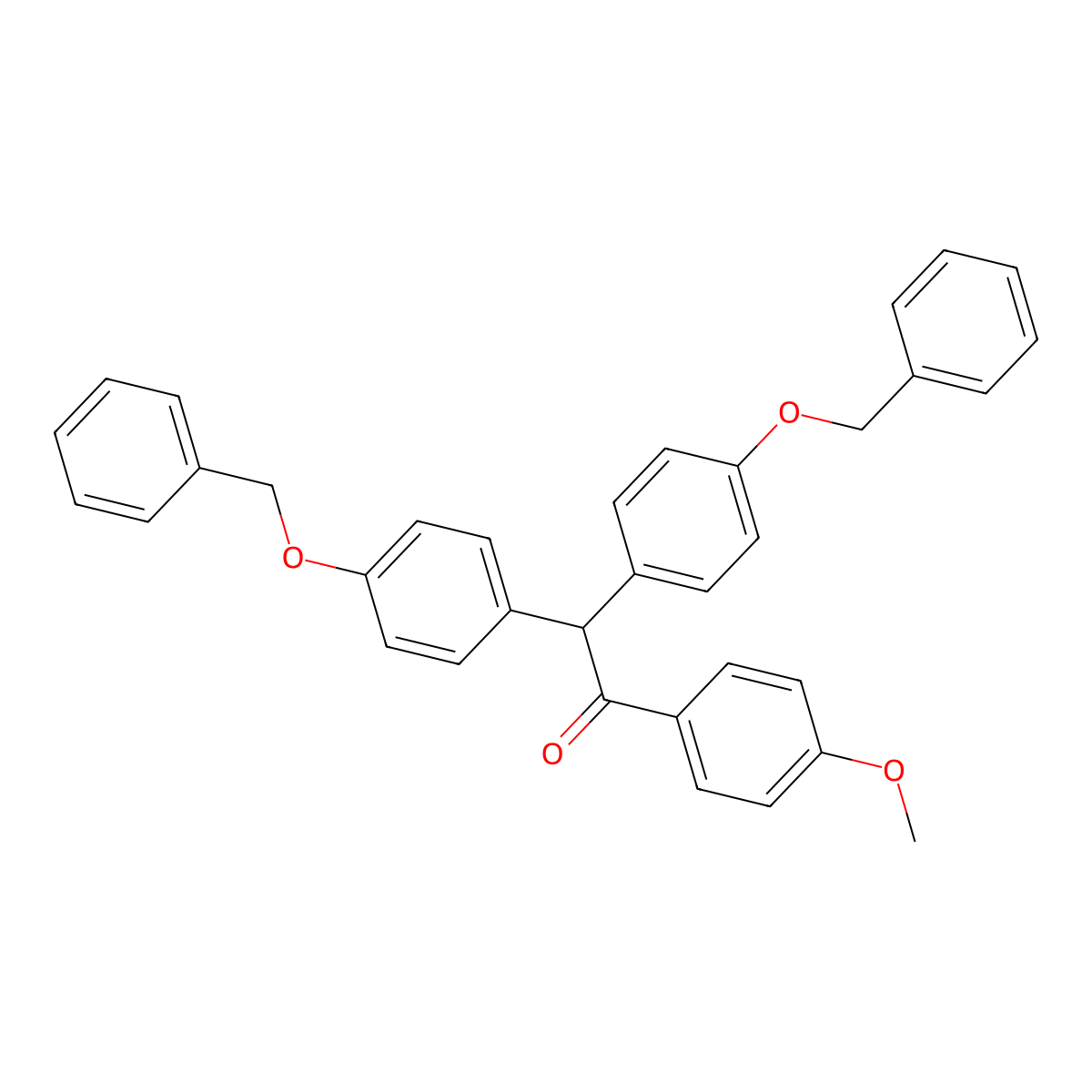 1-(4-Methoxyphenyl)-2,2-bis(4-phenylmethoxyphenyl)ethanone molecular structure, CAS 151806-63-2