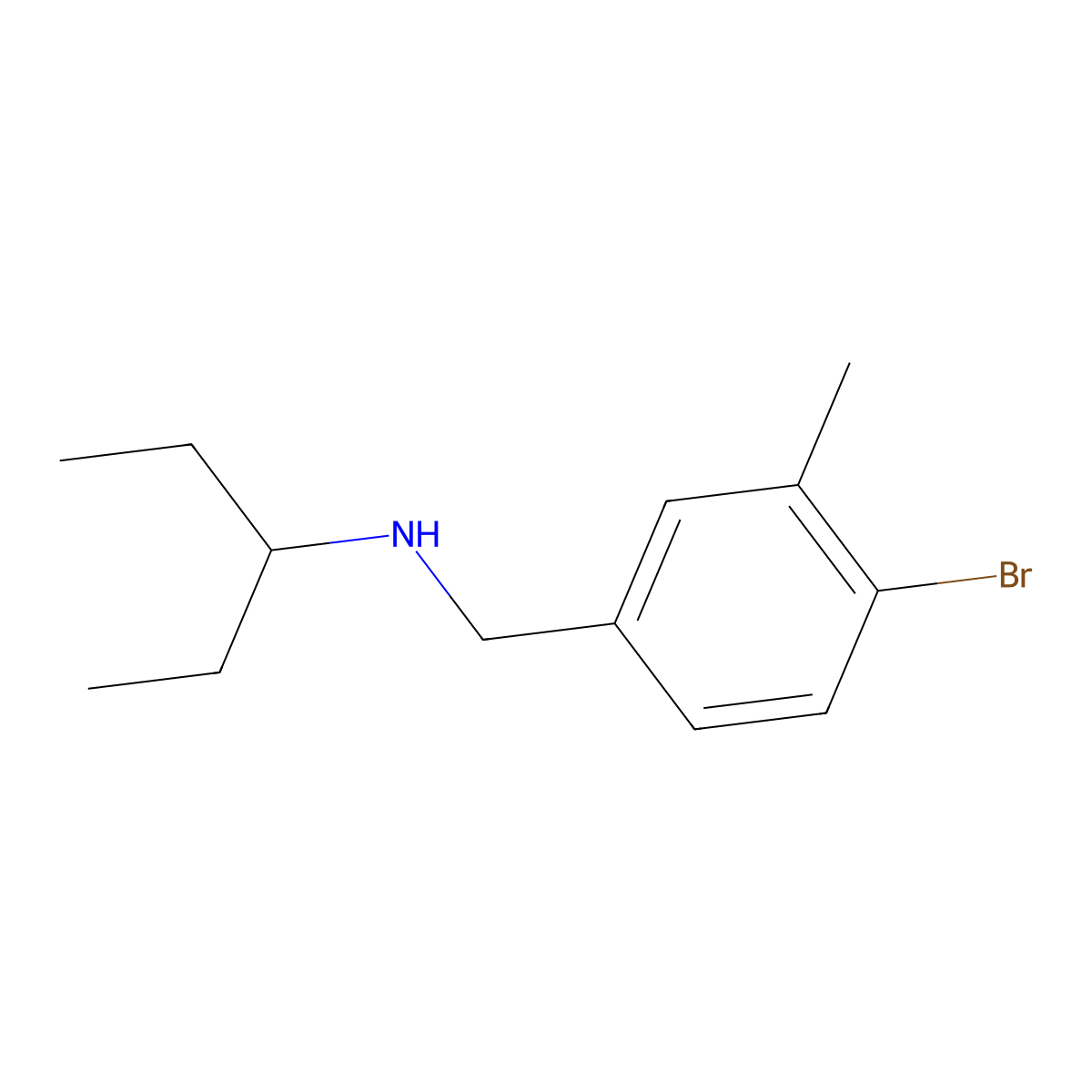 [(4-Bromo-3-methylphenyl)methyl](pentan-3-yl)amine molecular structure, CAS 1518083-39-0