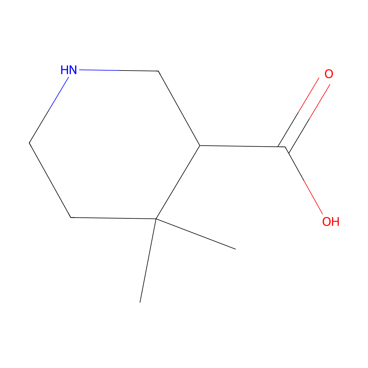 4,4-Dimethylpiperidine-3-carboxylic acid molecular structure, CAS 1518090-80-6