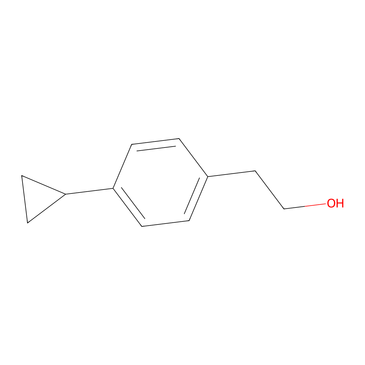 2-(4-Cyclopropylphenyl)ethan-1-ol molecular structure, CAS 1518092-35-7