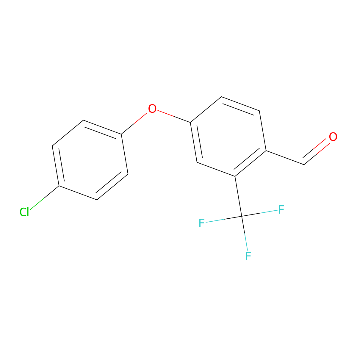 4-(4-Chlorophenoxy)-2-(trifluoromethyl)benzaldehyde molecular structure, CAS 1518092-44-8