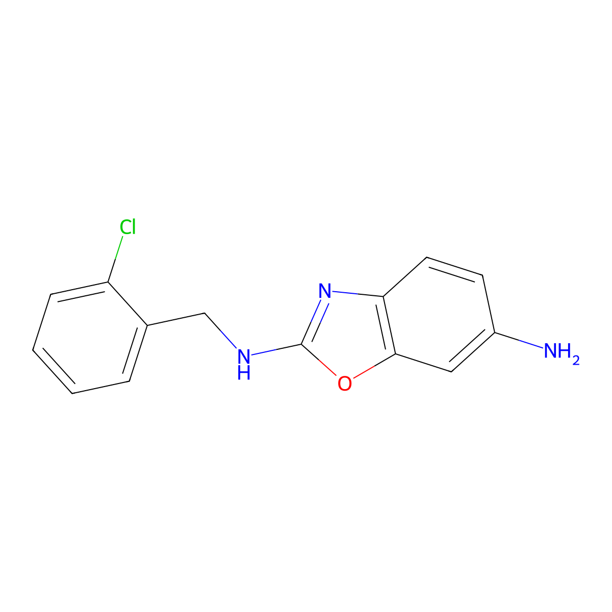 N2-[(2-chlorophenyl)methyl]-1,3-benzoxazole-2,6-diamine molecular structure, CAS 1518095-22-1