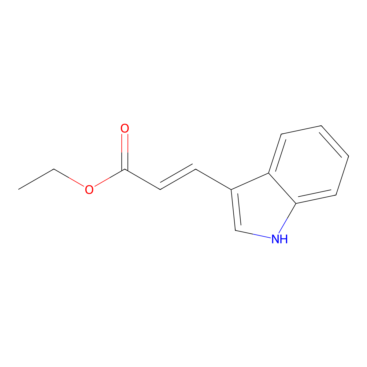 2-Propenoic acid, 3-(1H-indol-3-yl)-, ethyl ester molecular structure, CAS 15181-86-9