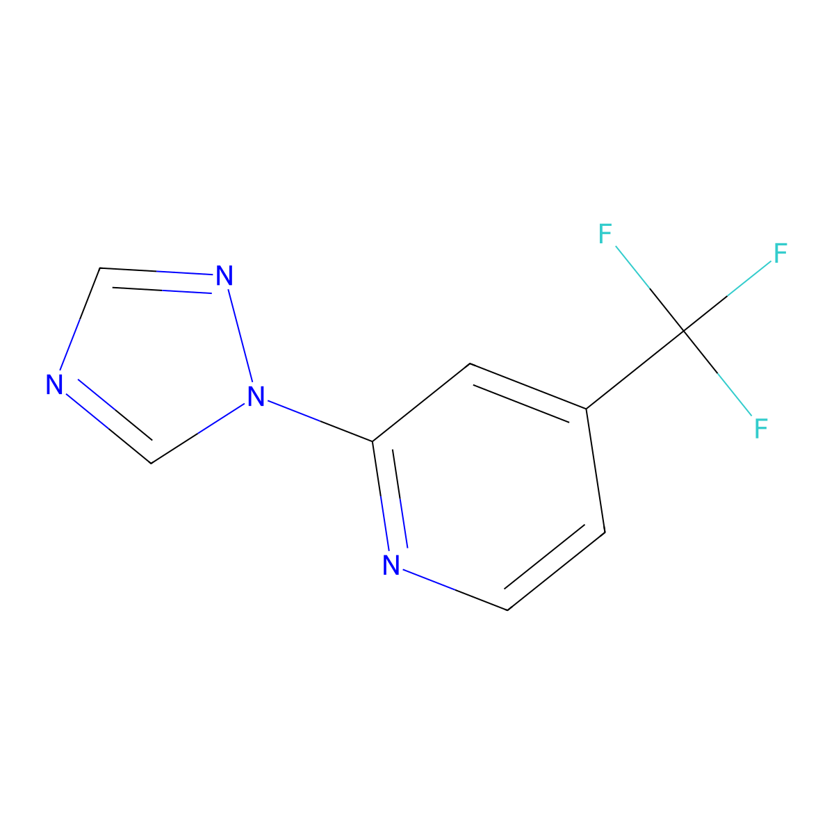 2-(1H-1,2,4-triazol-1-yl)-4-(trifluoromethyl)pyridine molecular structure, CAS 1518115-24-6