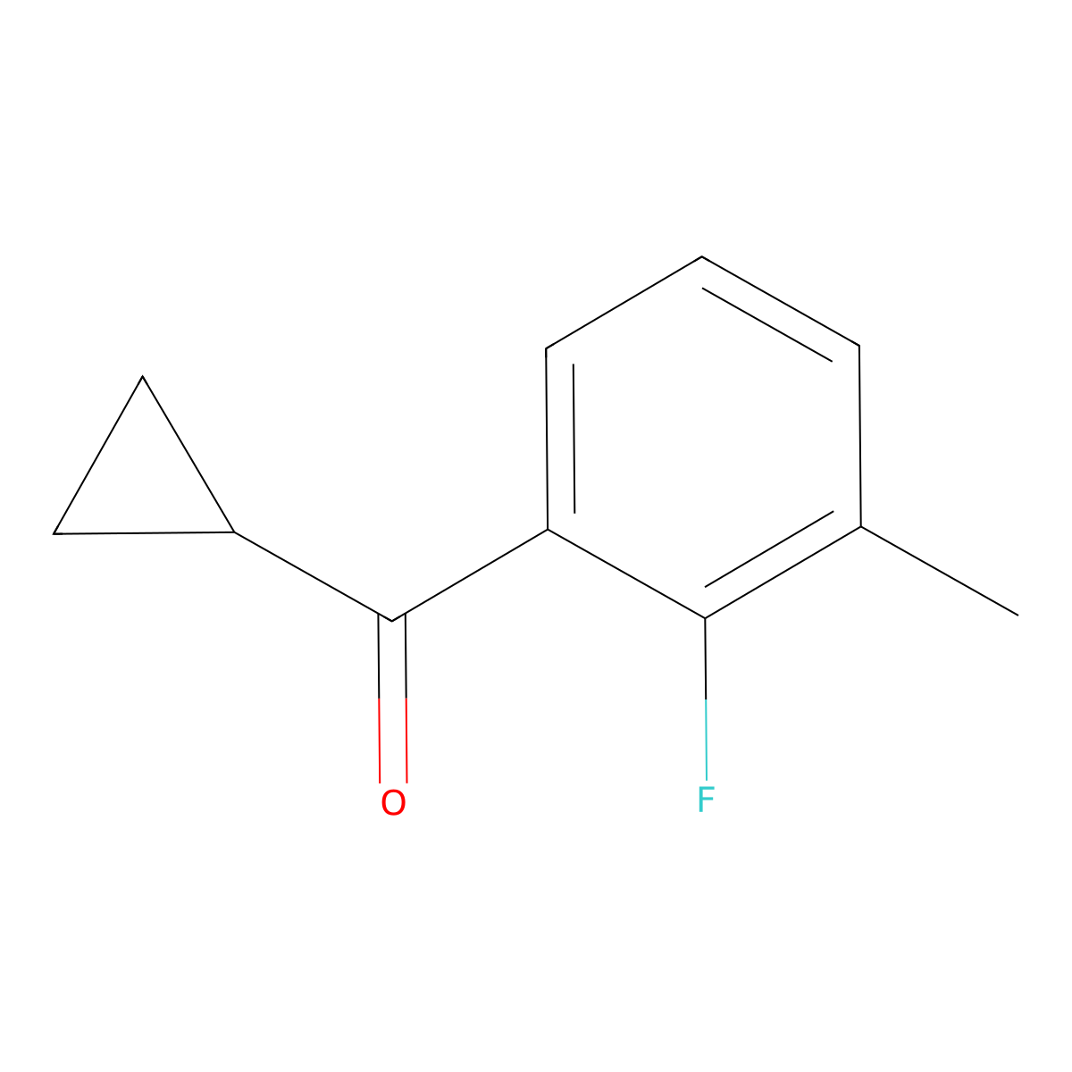 Cyclopropyl(2-fluoro-3-methylphenyl)methanone molecular structure, CAS 1518116-32-9