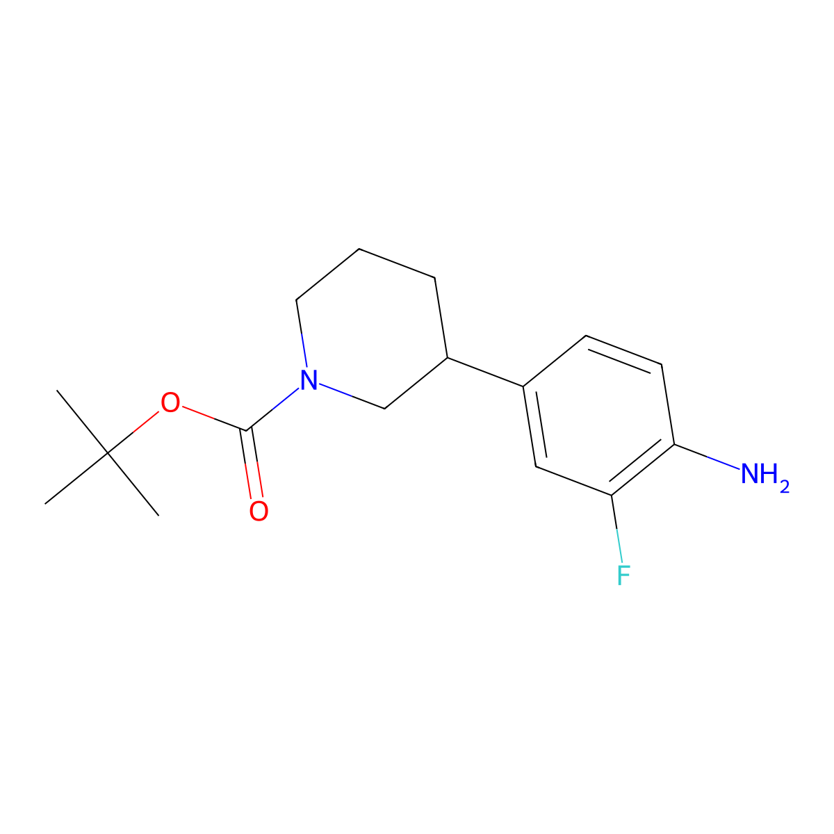 tert-Butyl 3-(4-amino-3-fluorophenyl)piperidine-1-carboxylate molecular structure, CAS 1518123-38-0