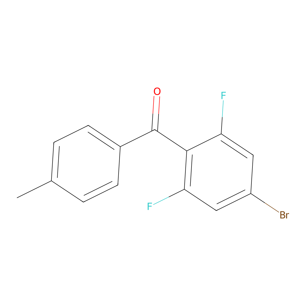 (4-Bromo-2,6-difluorophenyl)(p-tolyl)methanone molecular structure, CAS 1518136-20-3
