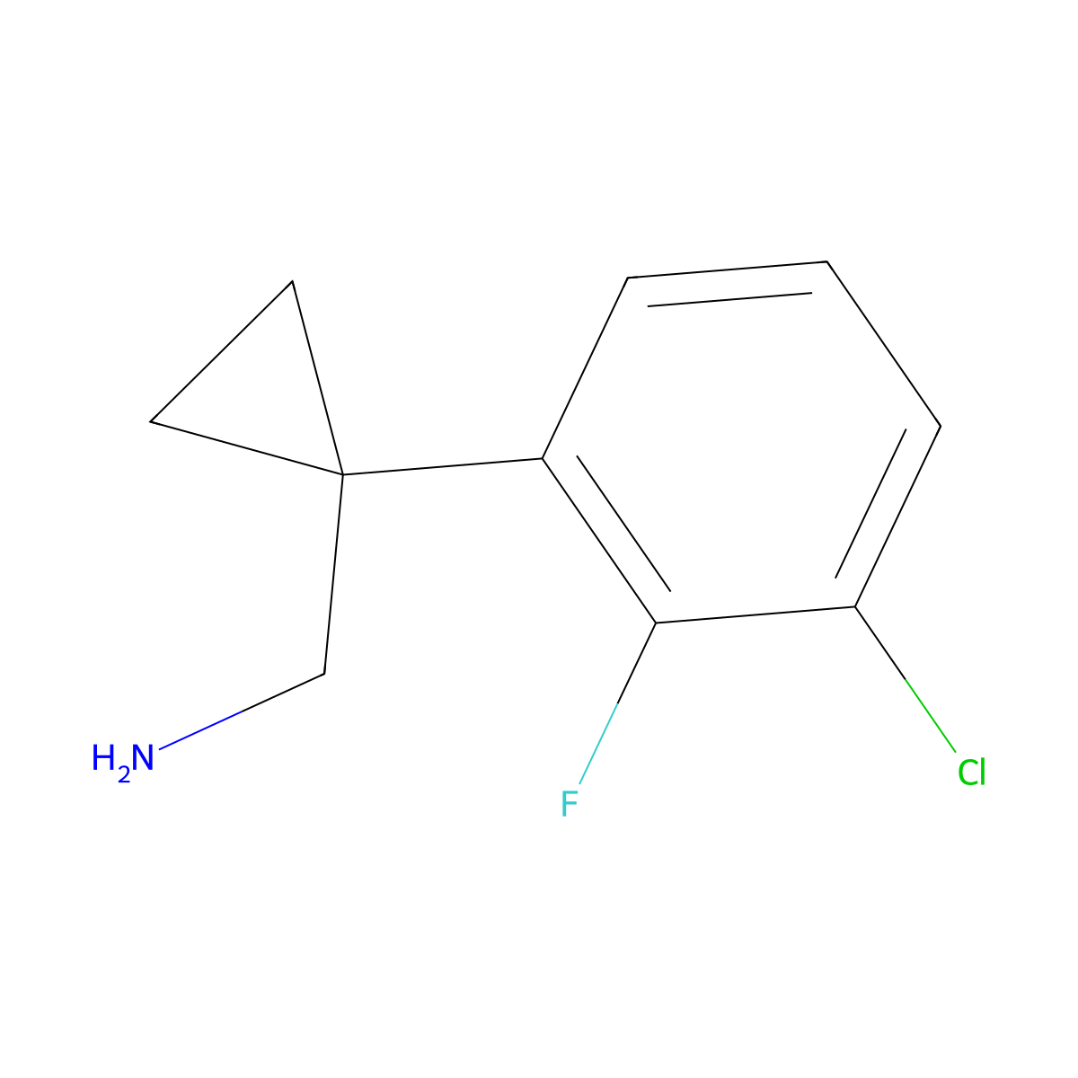 1-(3-Chloro-2-fluorophenyl)cyclopropanemethanamine molecular structure, CAS 1518149-40-0