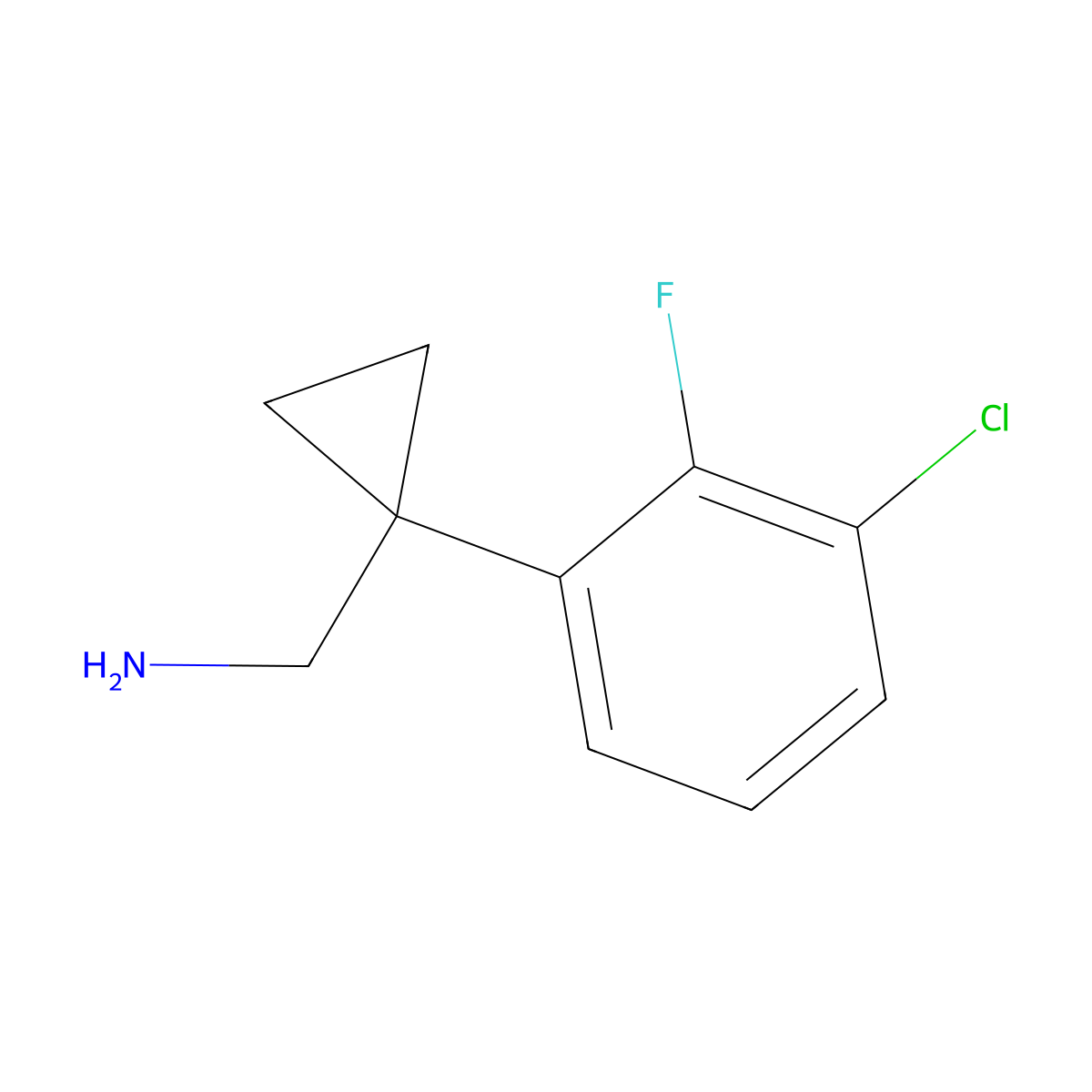 1-(3-Chloro-2-fluorophenyl)cyclopropanemethanamine molecular structure, CAS 1518149-40-0