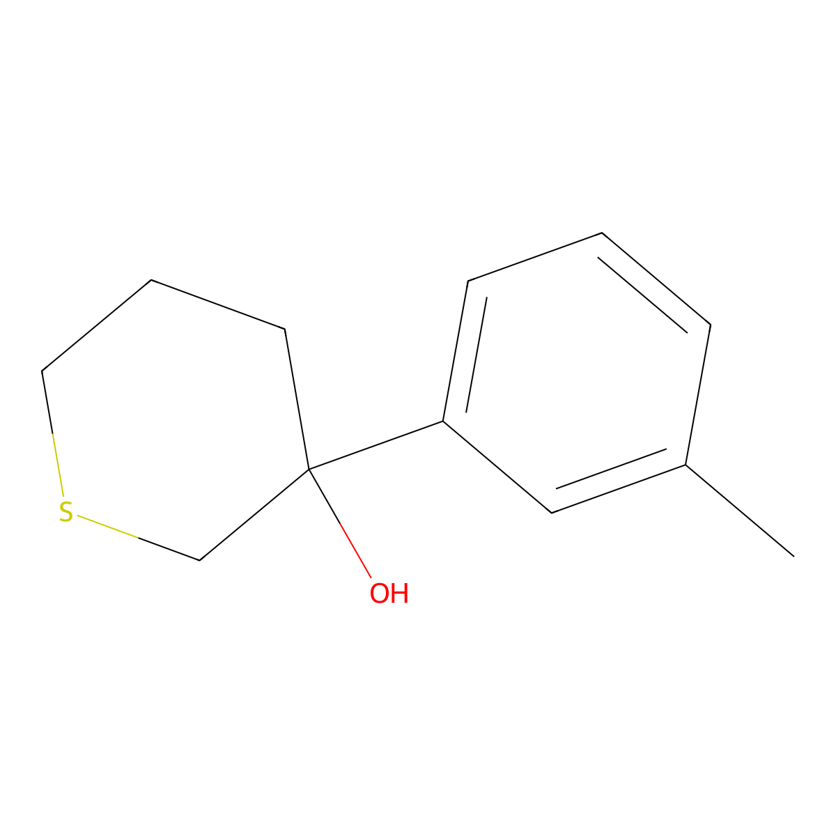 3-(3-Methylphenyl)thian-3-ol molecular structure, CAS 1518158-27-4