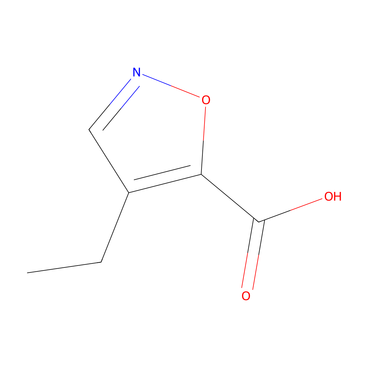 4-Ethyl-1,2-oxazole-5-carboxylic acid molecular structure, CAS 1518161-26-6