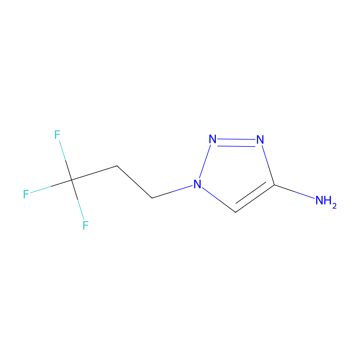 1-(3,3,3-trifluoropropyl)-1H-1,2,3-triazol-4-amine molecular structure, CAS 1518197-68-6