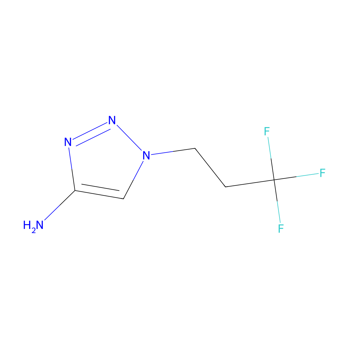 1-(3,3,3-trifluoropropyl)-1H-1,2,3-triazol-4-amine molecular structure, CAS 1518197-68-6
