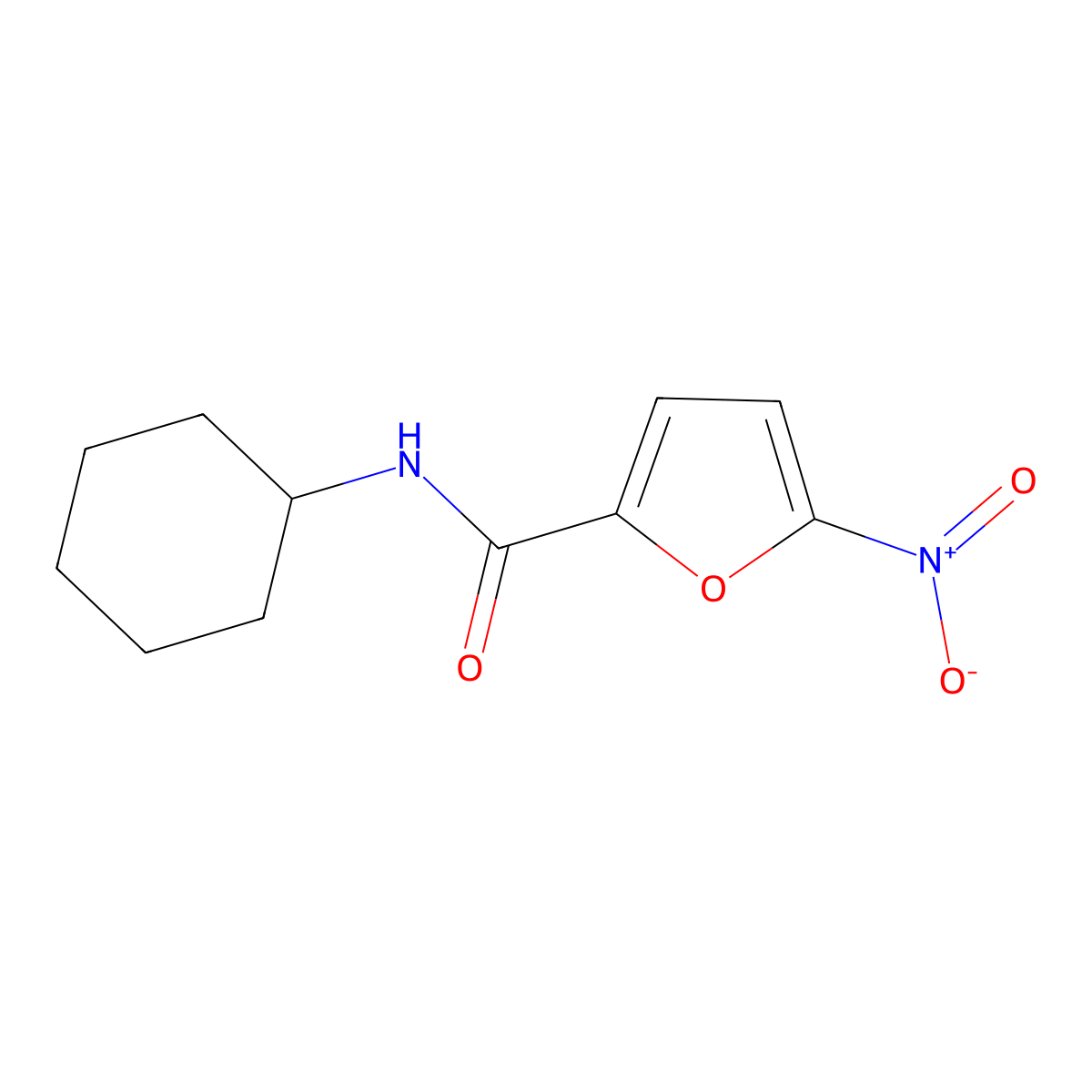 N-cyclohexyl-5-nitrofuran-2-carboxamide molecular structure, CAS 15182-30-6