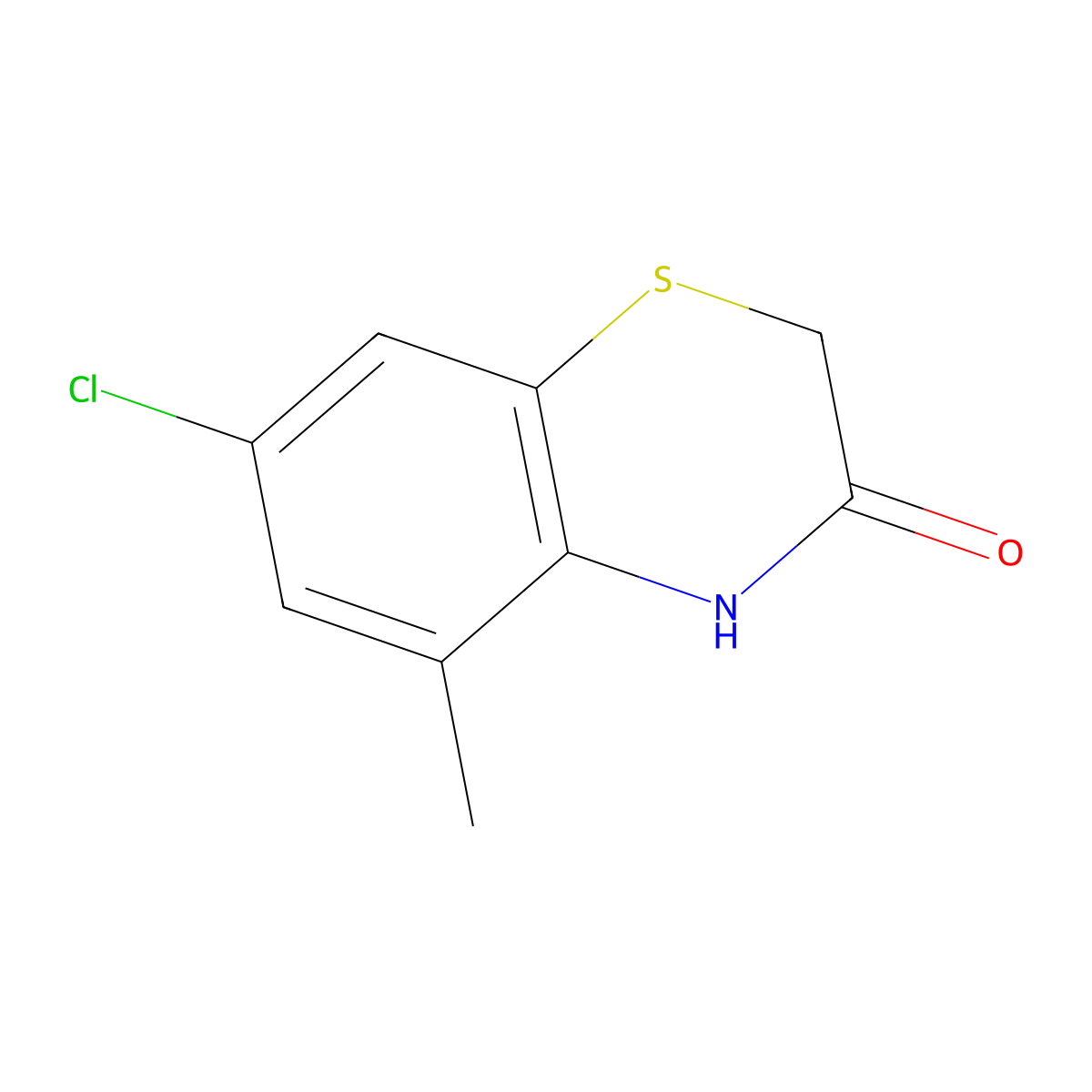 7-chloro-5-methyl-2H-1,4-benzothiazin-3(4H)-one molecular structure, CAS 15182-83-9