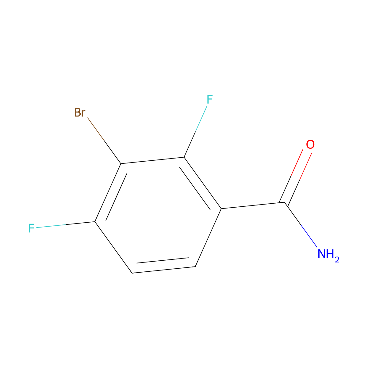 3-Bromo-2,4-difluorobenzamide molecular structure, CAS 1518200-63-9
