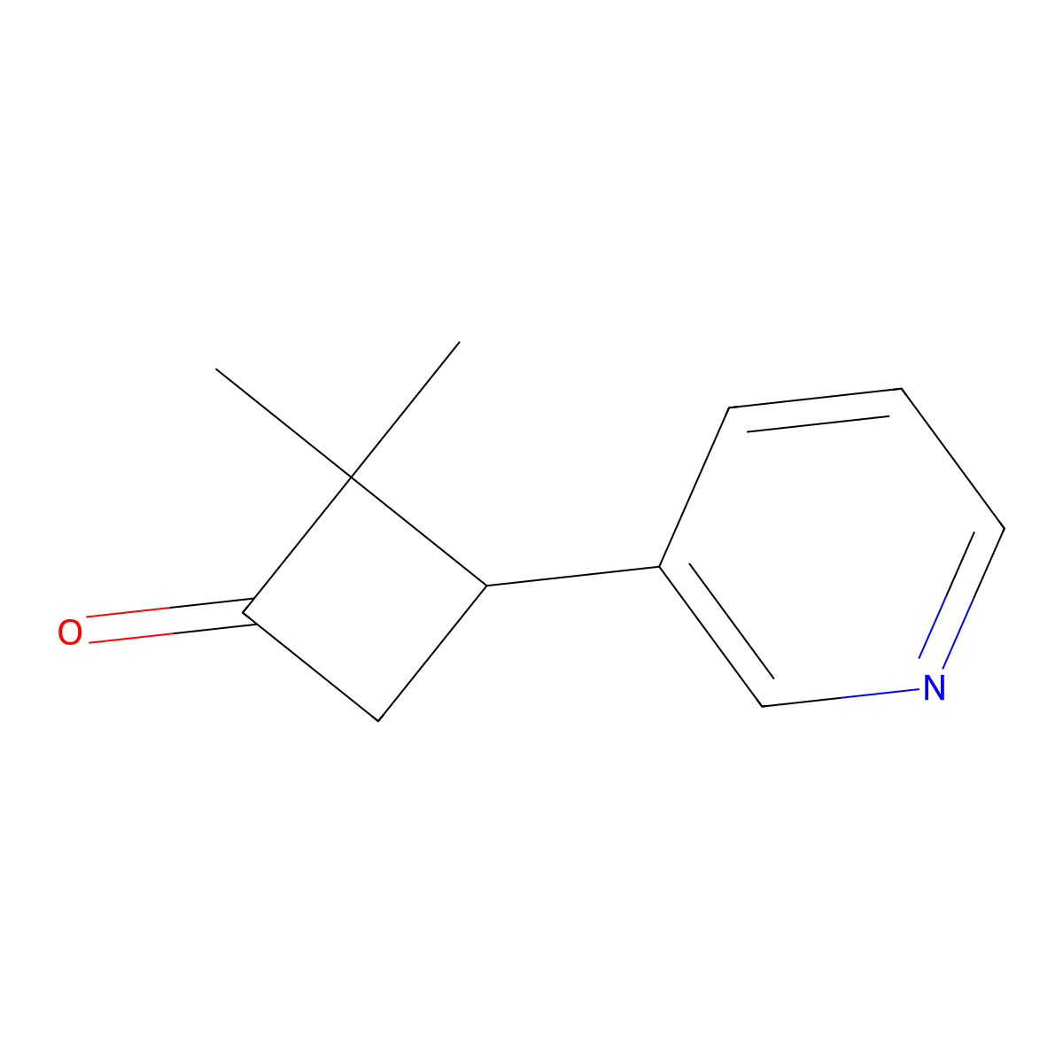 2,2-Dimethyl-3-(pyridin-3-yl)cyclobutan-1-one molecular structure, CAS 1518211-59-0