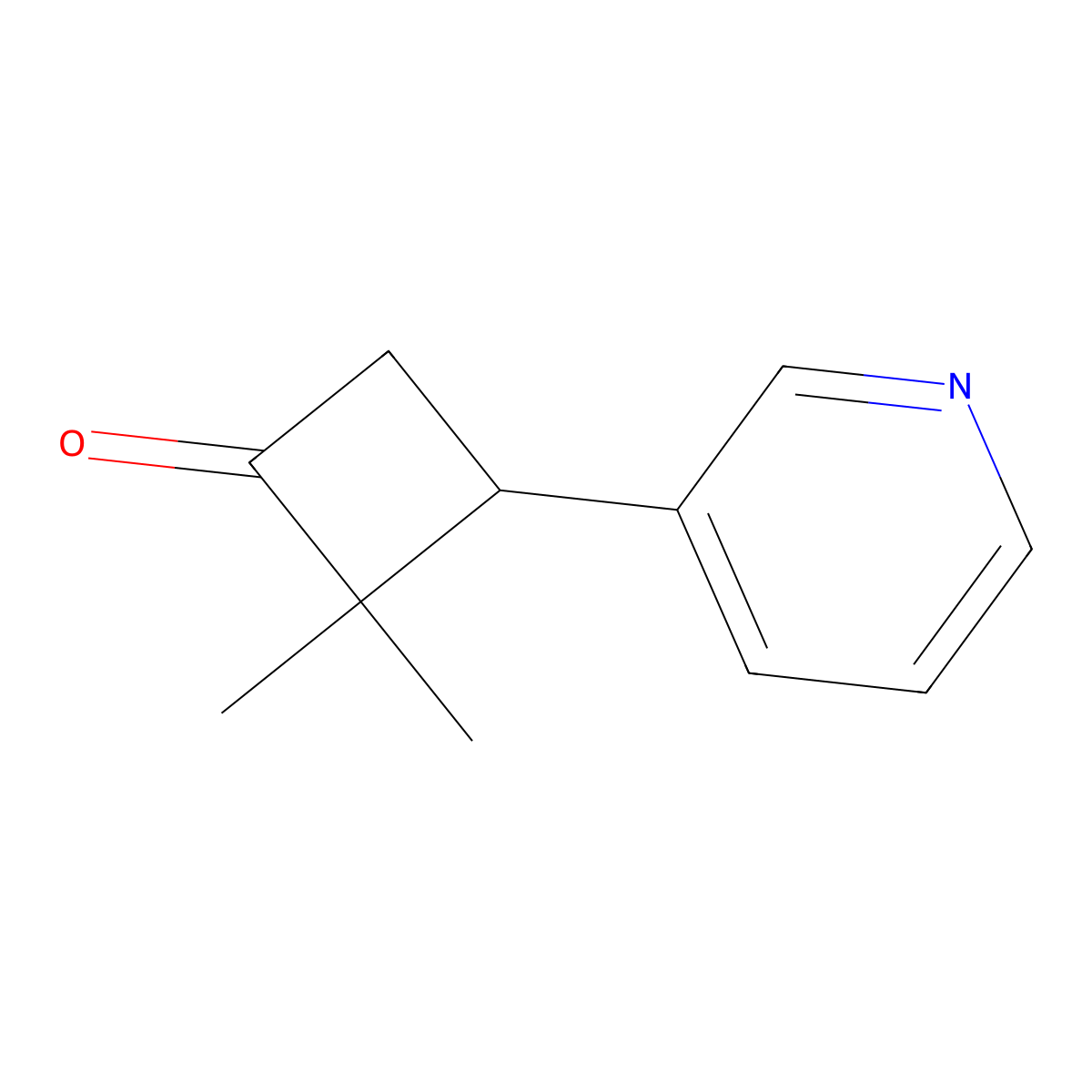 2,2-Dimethyl-3-(pyridin-3-yl)cyclobutan-1-one molecular structure, CAS 1518211-59-0
