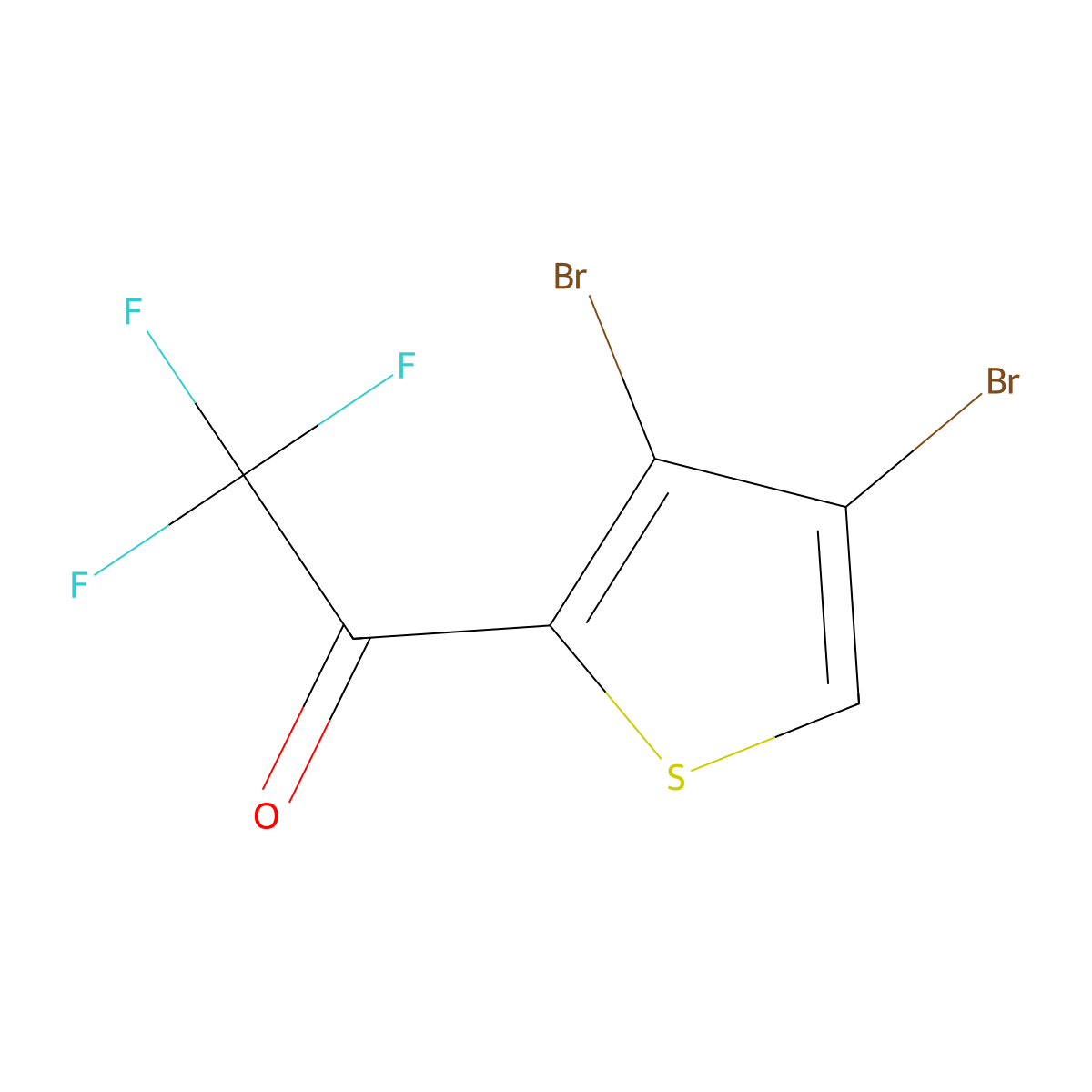 1-(3,4-Dibromo-2-thienyl)-2,2,2-trifluoroethanone molecular structure, CAS 1518212-39-9