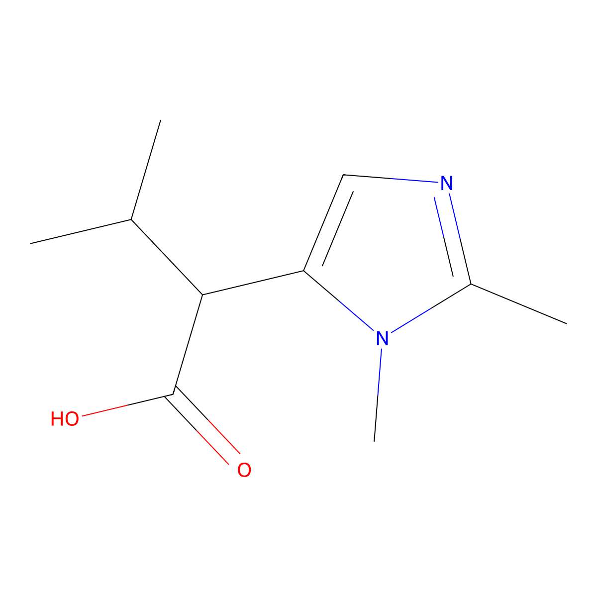 2-(1,2-Dimethyl-1H-imidazol-5-yl)-3-methylbutanoic acid molecular structure, CAS 1518217-96-3