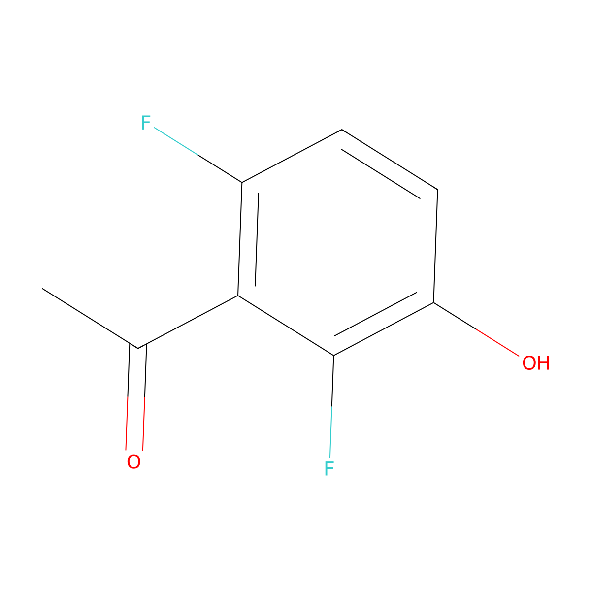 1-(2,6-Difluoro-3-hydroxyphenyl)ethan-1-one molecular structure, CAS 1518232-57-9