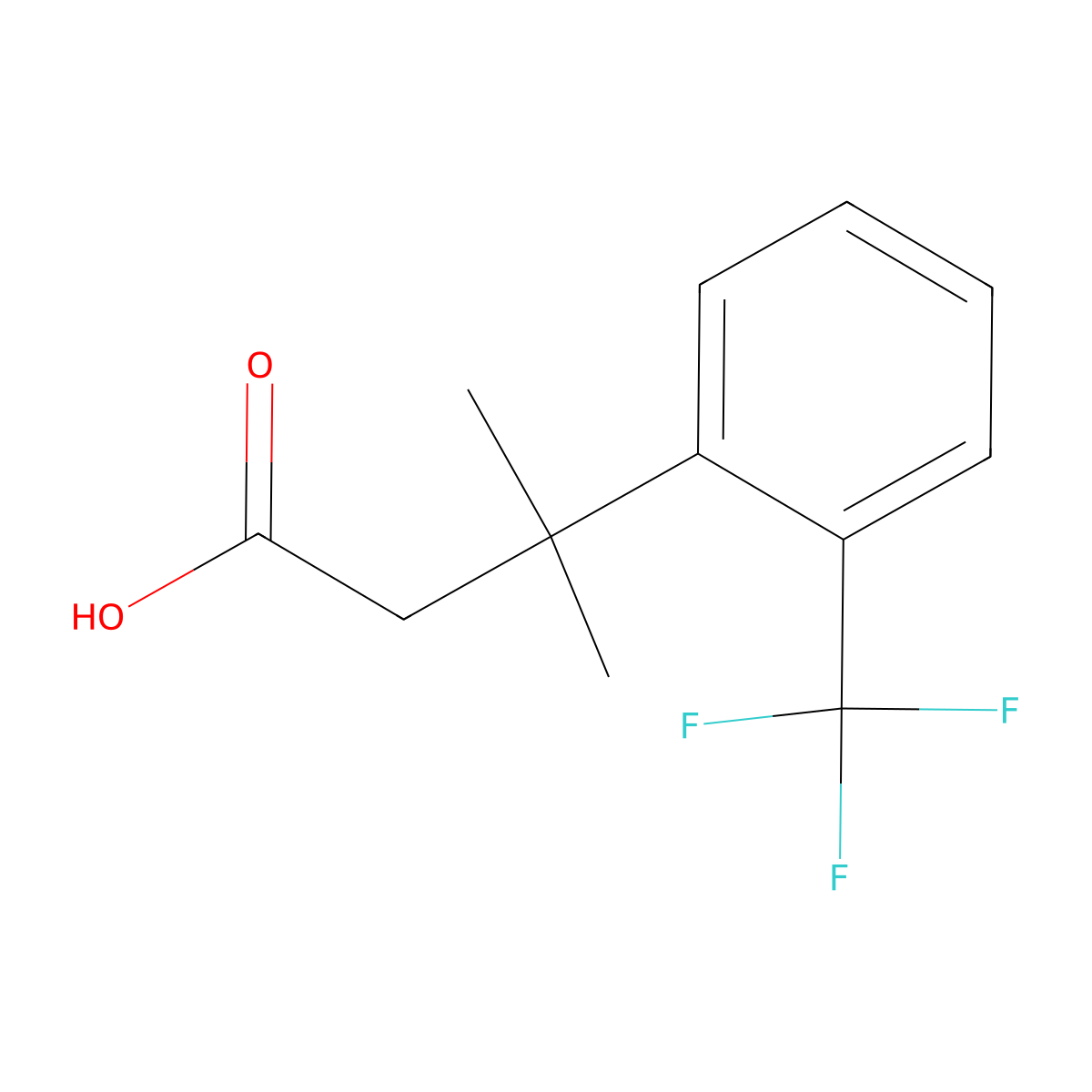 3-Methyl-3-[2-(trifluoromethyl)phenyl]butanoic acid molecular structure, CAS 1518241-73-0