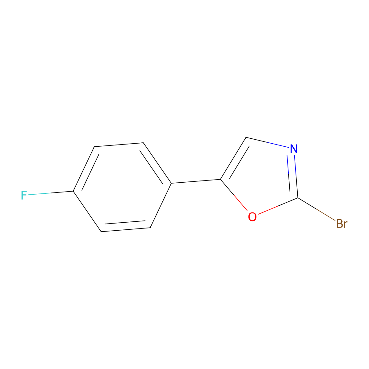 2-Bromo-5-(4-fluorophenyl)oxazole molecular structure, CAS 1518242-81-3