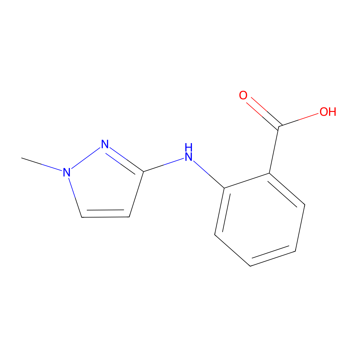 2-((1-methyl-1H-pyrazol-3-yl)amino)benzoic acid molecular structure, CAS 1518243-22-5