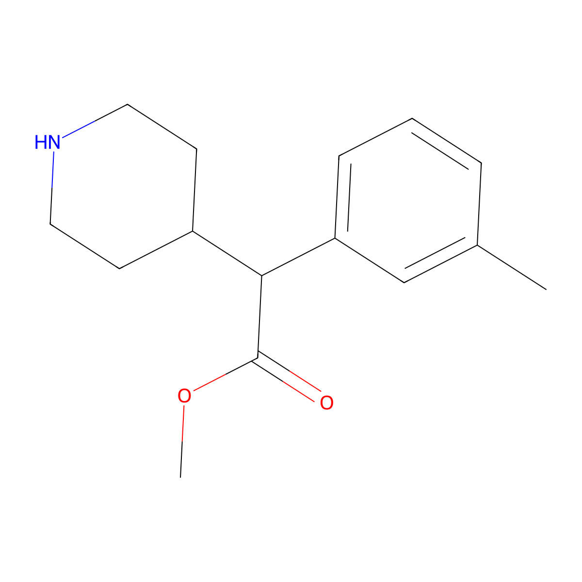 Methyl 2-(3-methylphenyl)-2-(piperidin-4-yl)acetate molecular structure, CAS 1518252-16-8