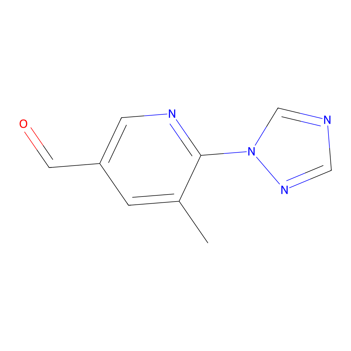 5-Methyl-6-(1H-1,2,4-triazol-1-yl)pyridine-3-carbaldehyde molecular structure, CAS 1518258-84-8