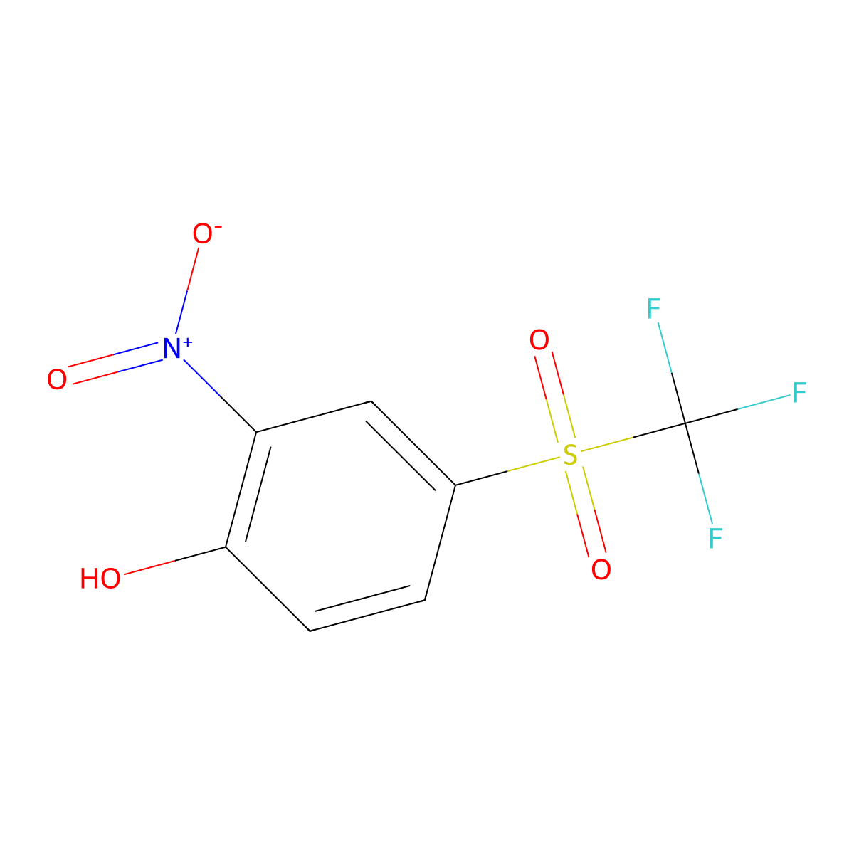 2-Nitro-4-((trifluoromethyl)sulfonyl)phenol molecular structure, CAS 15183-75-2
