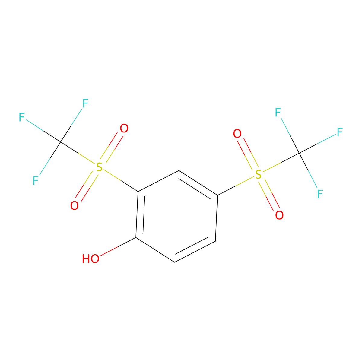 2,4-Bis[(trifluoromethyl)sulfonyl]phenol molecular structure, CAS 15183-81-0