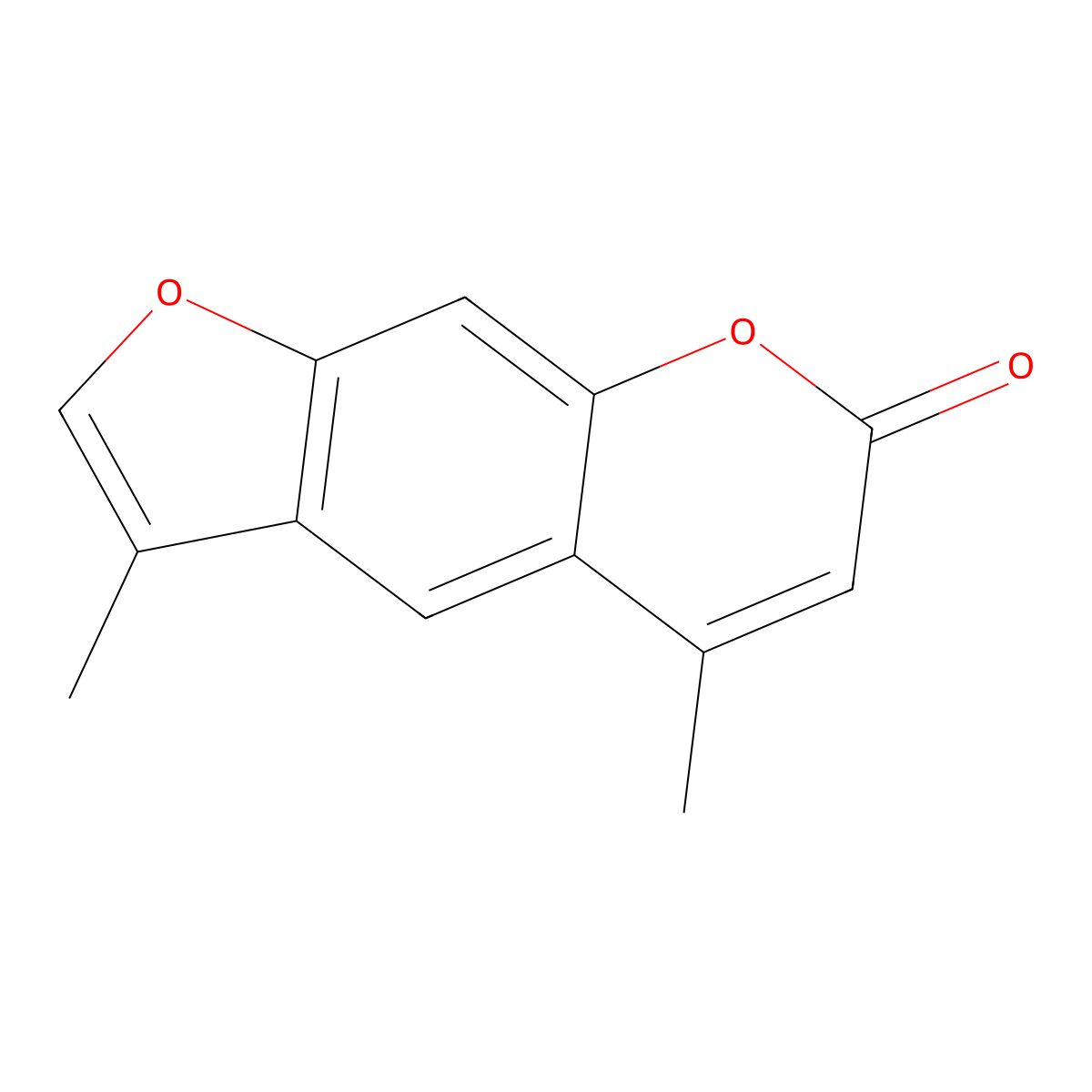 3,5-dimethyl-7H-furo(3,2-g)chromen-7-one molecular structure, CAS 15183-96-7